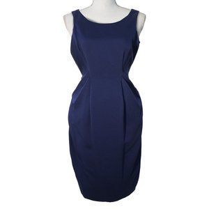 Moschino Blue Virgin Wool Blend Sheath Dress
